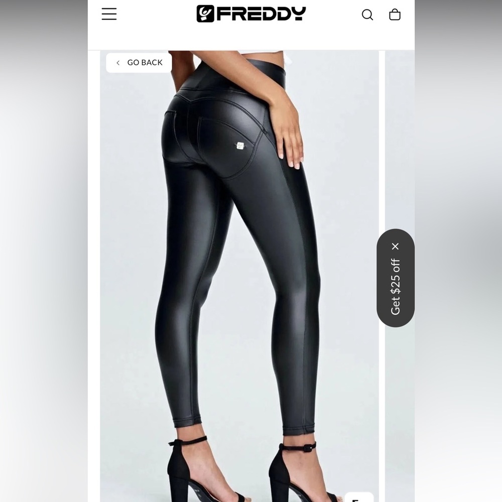 Freddy Black Faux Leather Pants